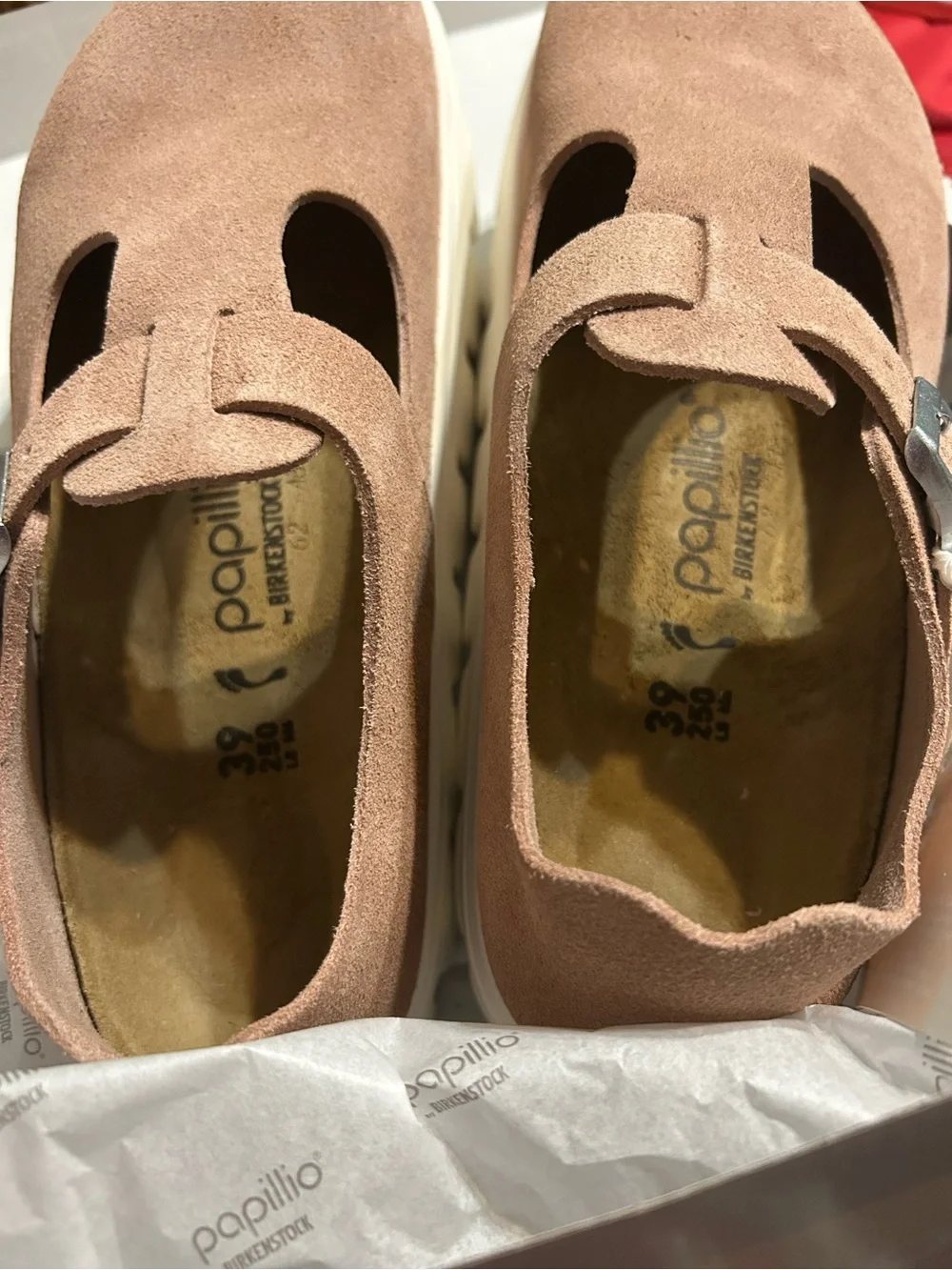 PAPILLIO by BIRKENSTOCK Mary Jane pink leather platform shoes women’s eur 39 new